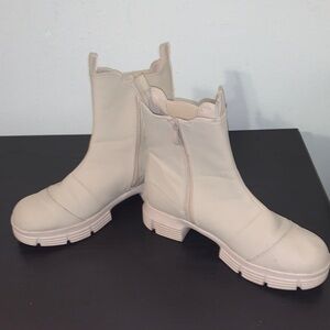 Elegant Cream Ankle Boots